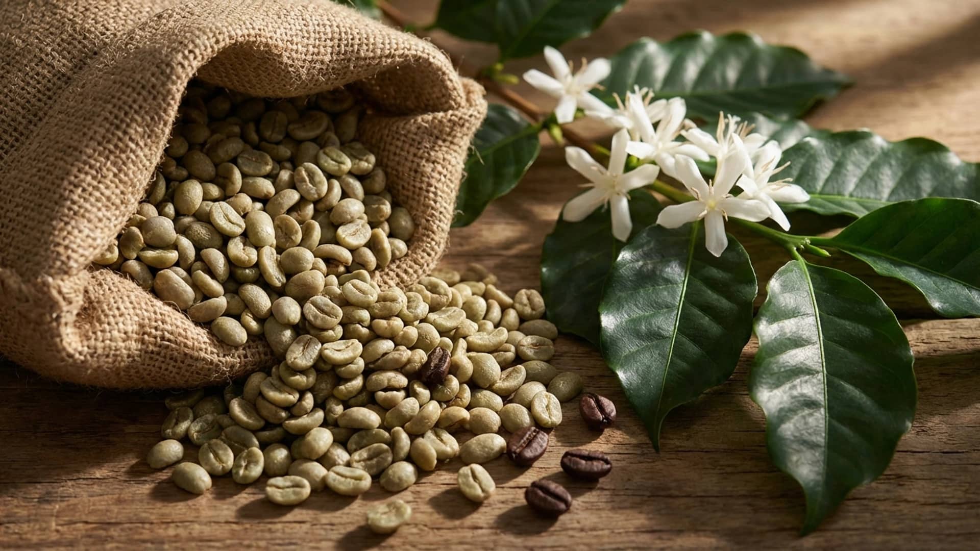 Visualización etérea abstracta que representa el perfil del remedio Coffea Cruda