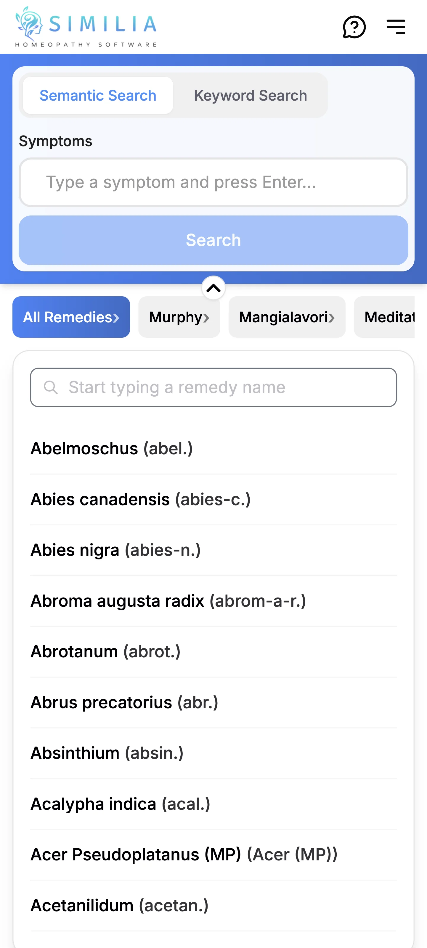 Materia Medica Library mobile